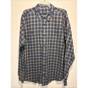 Patagonia 100% Organic Cotton Flannel Plaid Long Sleeve Button Down Shirt SZ XL